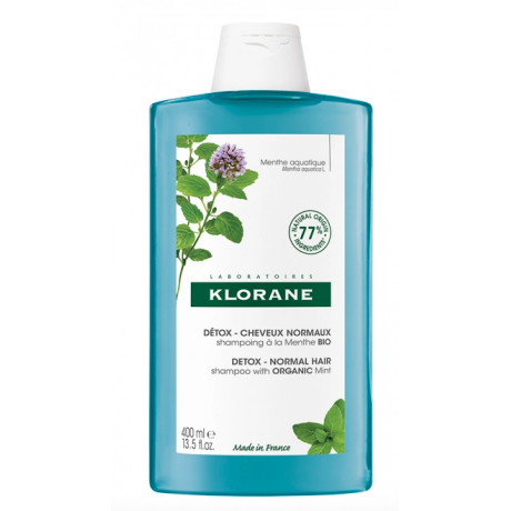 Klorane shampooing detox menthe aquatique bio 400ml