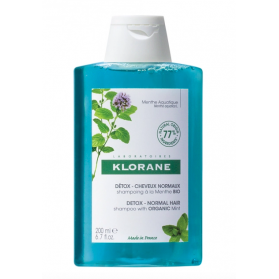 Klorane shampooing détox à la menthe aquatique bio 200ml