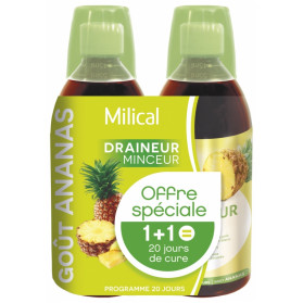 Milical Draineur Ultra Lot de 2 x 500 ml - Saveur : Ananas