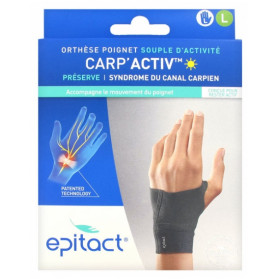 Epitact Orthèse Poignet Souple d'Activité Carp'Activ Main Gauche - Taille : Taille L