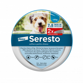 Seresto Collier Antiparasitaire Petits Chiens moins de 8 kg 2 Colliers