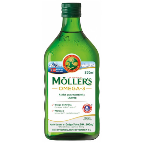 Möller's Omega 3 Huile de Foie de Morue Sans Arôme 250 ml