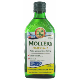 Möller's Omega-3 Huile de Foie de Morue Arôme Citron 250 ml