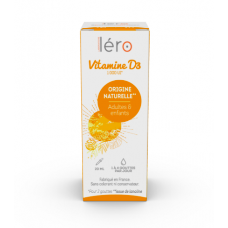 Lero Vitamine D3 d'origine naturelle 20ml