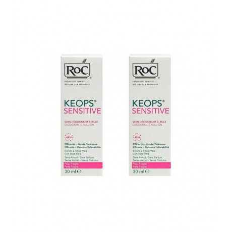 Roc Keops Sensitive Déodorant Peaux Fragiles Bille 2x30ml