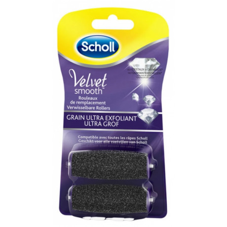 Scholl Velvet Smooth Express Pedi Cristaux de Diamants Grain Ultra Exfoliant 2 Rouleaux de Remplacement