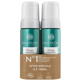 Sanoflore Mousse Magnifica Nettoyante Anti-Imperfections Bio Lot de 2 x 150 ml