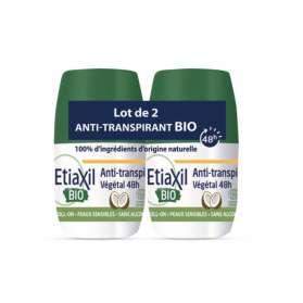 Etiaxil Bio déodorant Roll-on Anti-transpirant végétal lot de 2x50ml