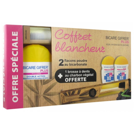 Gifrer Trousse Bicare Plus Bicarbonate de Soude + Bromélaïne Lot de 2 x 60 g + Dentifrice 12 ml