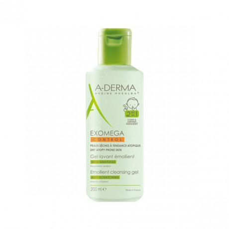 A-derma Exomega Control Gel Lavant Emollient 200ml