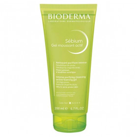 Bioderma Sébium Gel Moussant Actif Nettoyant Purifiant Peaux Grasses 200ml