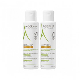 A-derma Exomega Control Gel Moussant Emollient Lot de 2 x 500ml