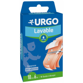 Urgo Lavable Bande Résistante à L'eau 10 Bandes 10 cm x 6 cm