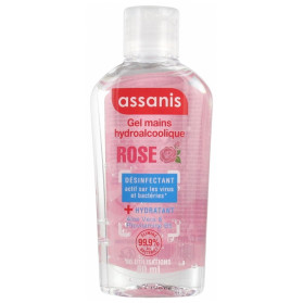 Assanis Pocket Gel Hydroalcoolique Sans Rinçage pour les Mains 80 ml - Senteur : Rose