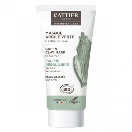 Cattier Argile Verte Masque Menthe Poivrée Bio 30ml