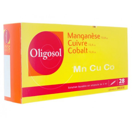 Oligosol manganèse cuivre cobalt 28 ampoules