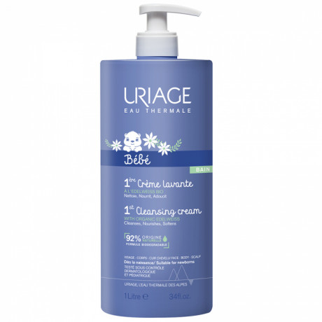 Uriage 1ère crème lavante à l'edelweiss Bio 1 litre