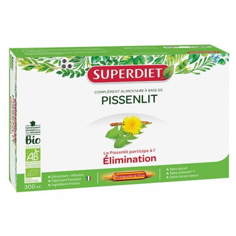 Superdiet Pissenlit Elimination Bio 20 ampoules