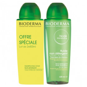 Bioderma Nodé Shampoing Fluide Non Détergent Lot de 2 x 400 ml