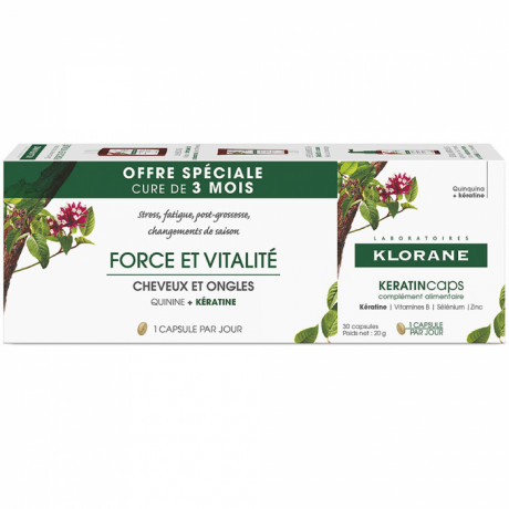 Klorane KeratinCaps Lot de 3 x 30 Capsules