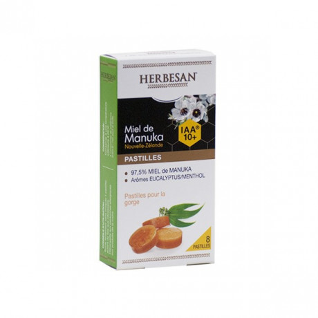 Herbesan Miel de Manuka IAA10+ Pastilles Gout Eucalyptus 20g