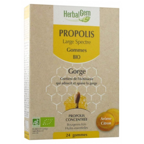 HerbalGem Bio Propolis Large Spectre 24 Gommes