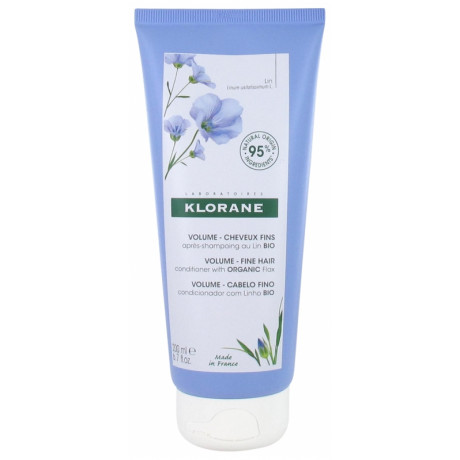 Klorane Volume - Cheveux Fins Après-Shampoing au Lin Bio 200 ml