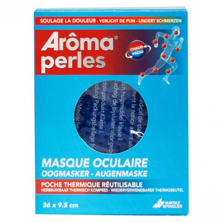 Arôma Perles Masque Oculaire POCHE thermique Réutilisable Chaud/Froid 36cm x 9,5cm