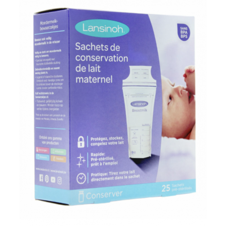 Lansinoh Sachets de conservation lait maternel x25 sachets