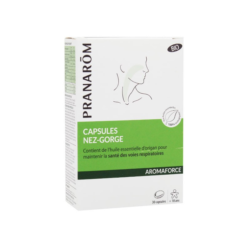 PRANAROM - AROMAFORCE - Capsules Nez-Gorge, 30 unités