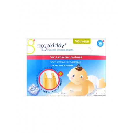 Orgakiddy Sac à Couches Parfumé TALC 50 Sacs