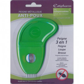 Estipharm Peigne Métallique Anti-Poux 3 en 1