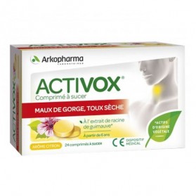 Arkopharma activox maux de gorge toux sèche 24 comprimés